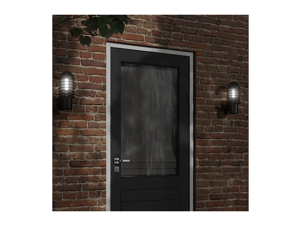 Appliques murales d'extérieur 2 pcs noir acier inoxydable FR282356