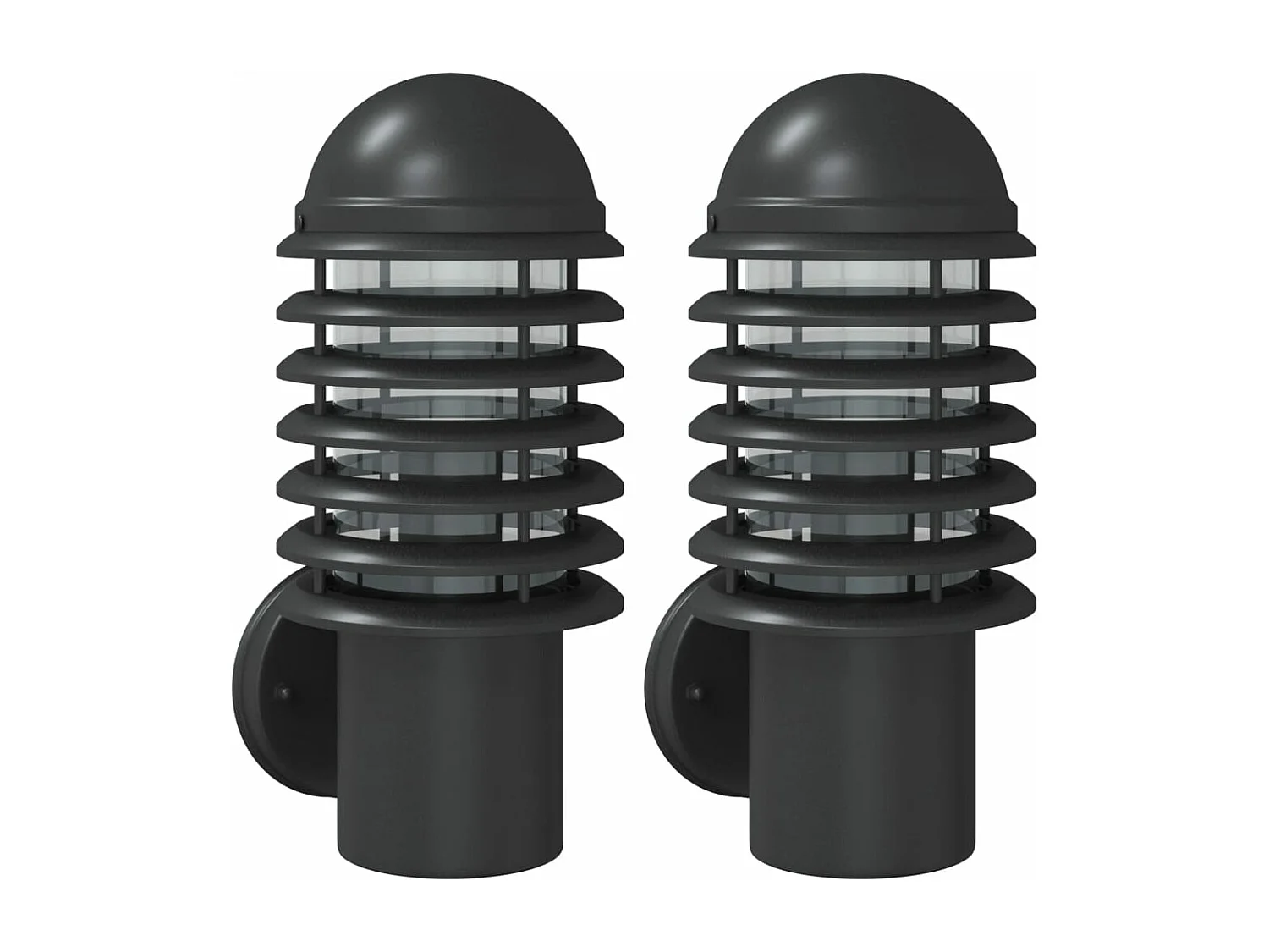 Appliques murales d'extérieur 2 pcs noir acier inoxydable FR282356
