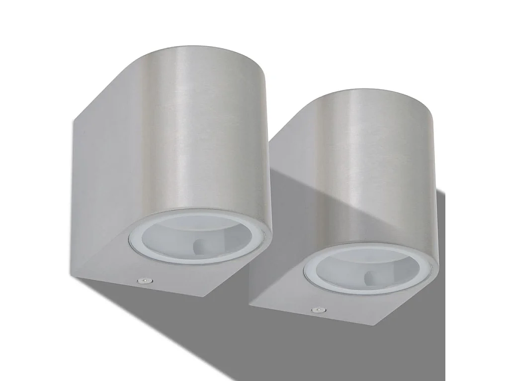 Candeeiros parede LED inferior p/exterior 2 pcs redondo PT791984