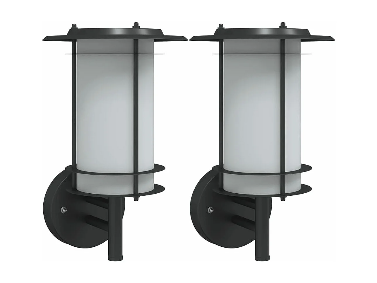 Appliques murales d'extérieur 2 pcs noir acier inoxydable FR636309