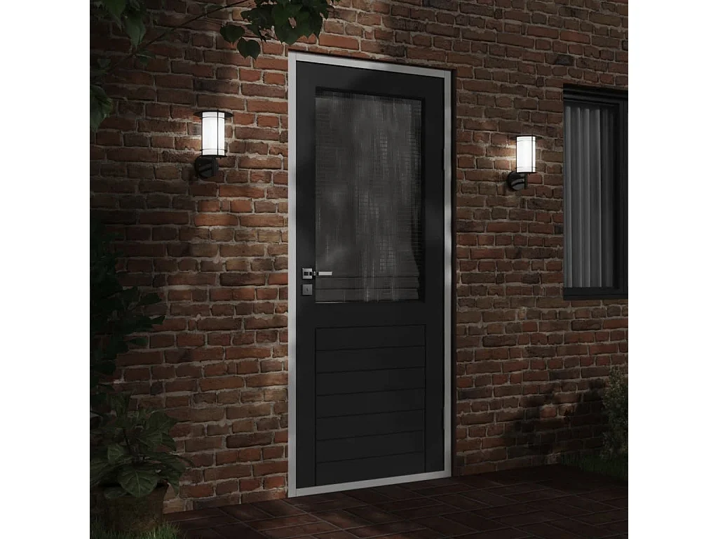 Appliques murales d'extérieur 2 pcs noir acier inoxydable FR636309