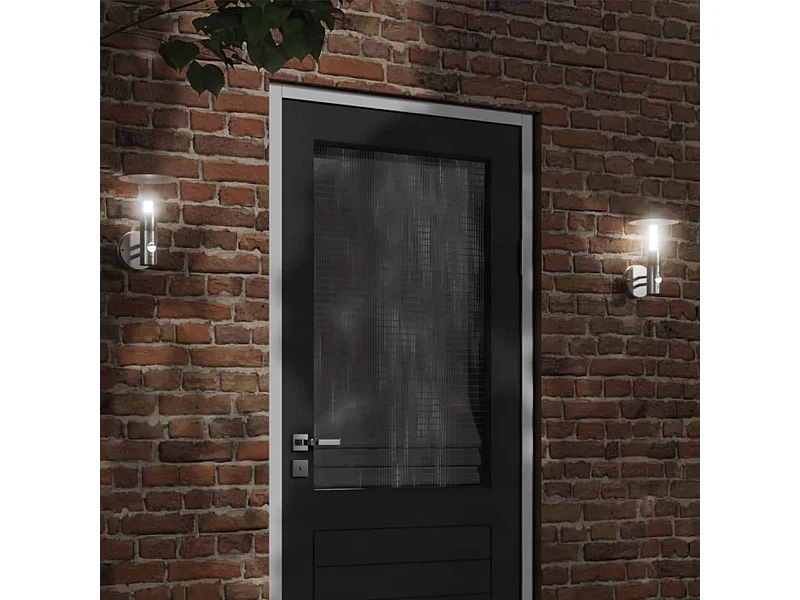 Candeeiro de parede exterior com sensor aço inoxidável prateado PT823827