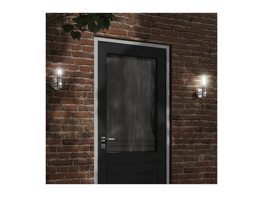 Applique murale d'extérieur et capteur argenté acier inoxydable FR854220
