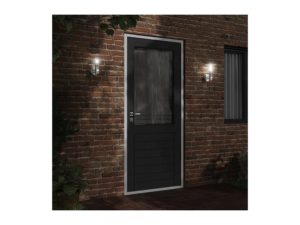 Candeeiro de parede exterior com sensor aço inoxidável prateado PT823827