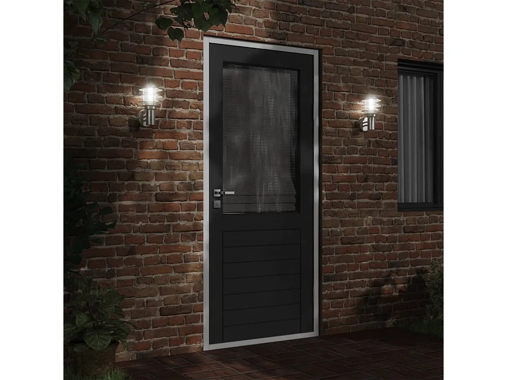 Applique murale d'extérieur argenté acier inoxydable FR274808