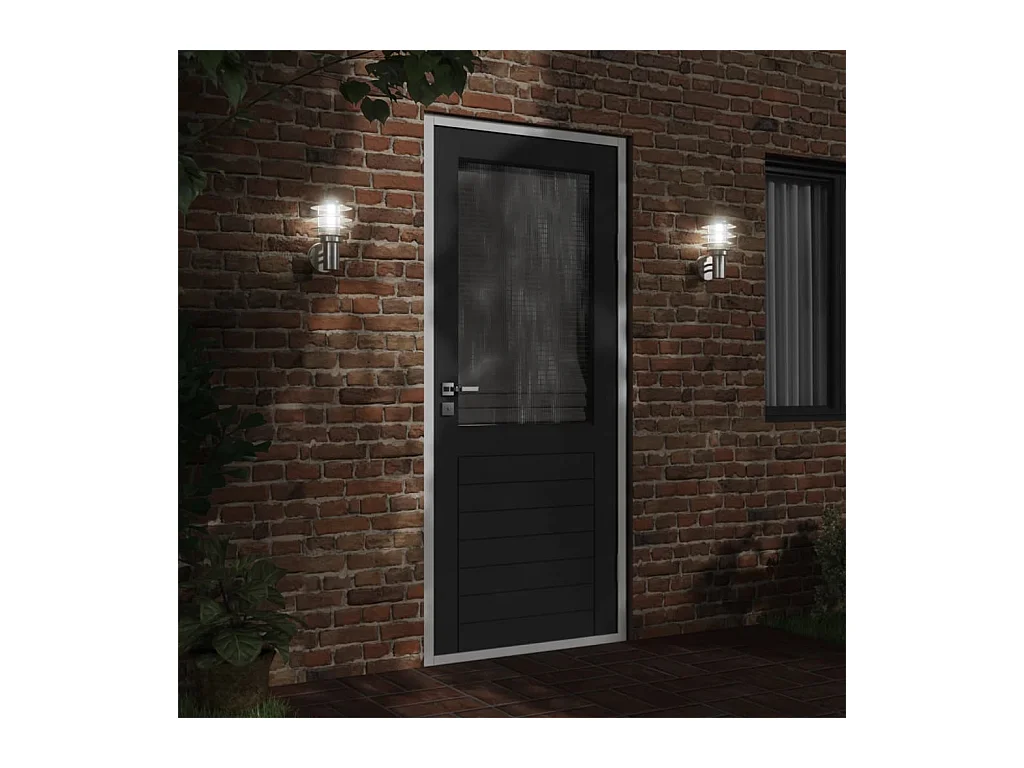 Applique murale d'extérieur argenté acier inoxydable FR274808