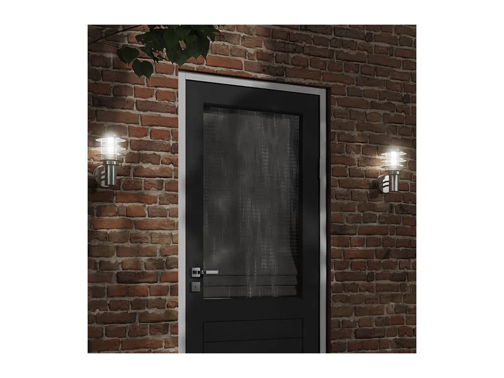 Applique murale d'extérieur argenté acier inoxydable FR274808