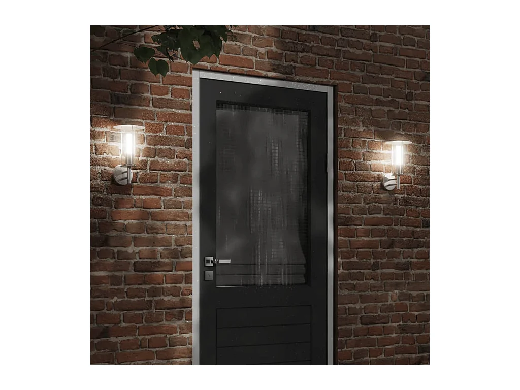 Appliques murales d'extérieur 2pcs argenté acier inoxydable FR667950