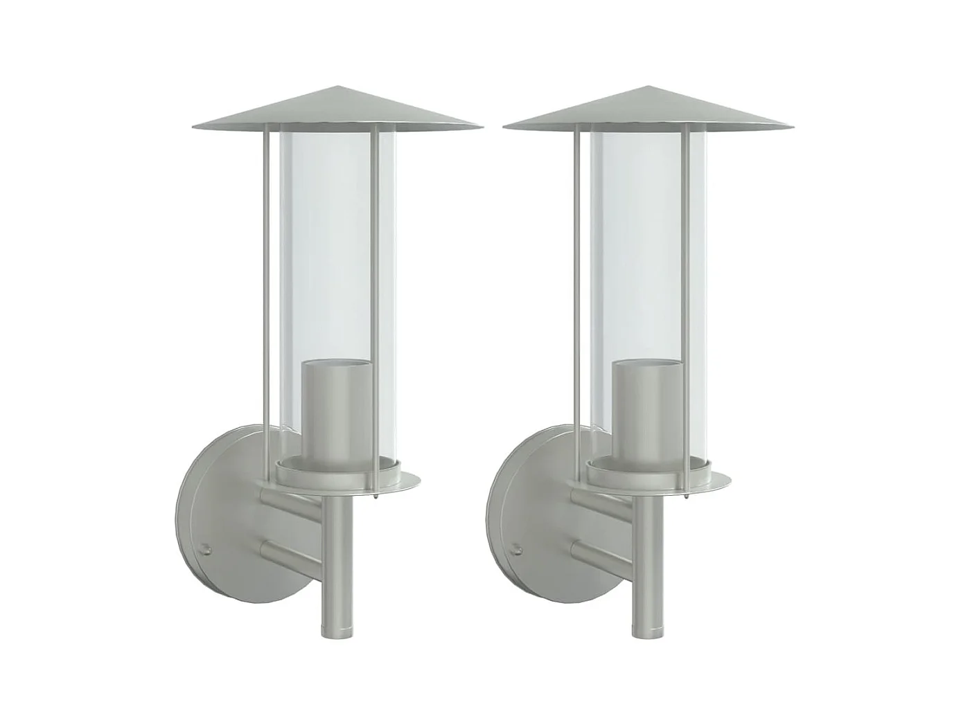 Appliques murales d'extérieur 2pcs argenté acier inoxydable FR667950