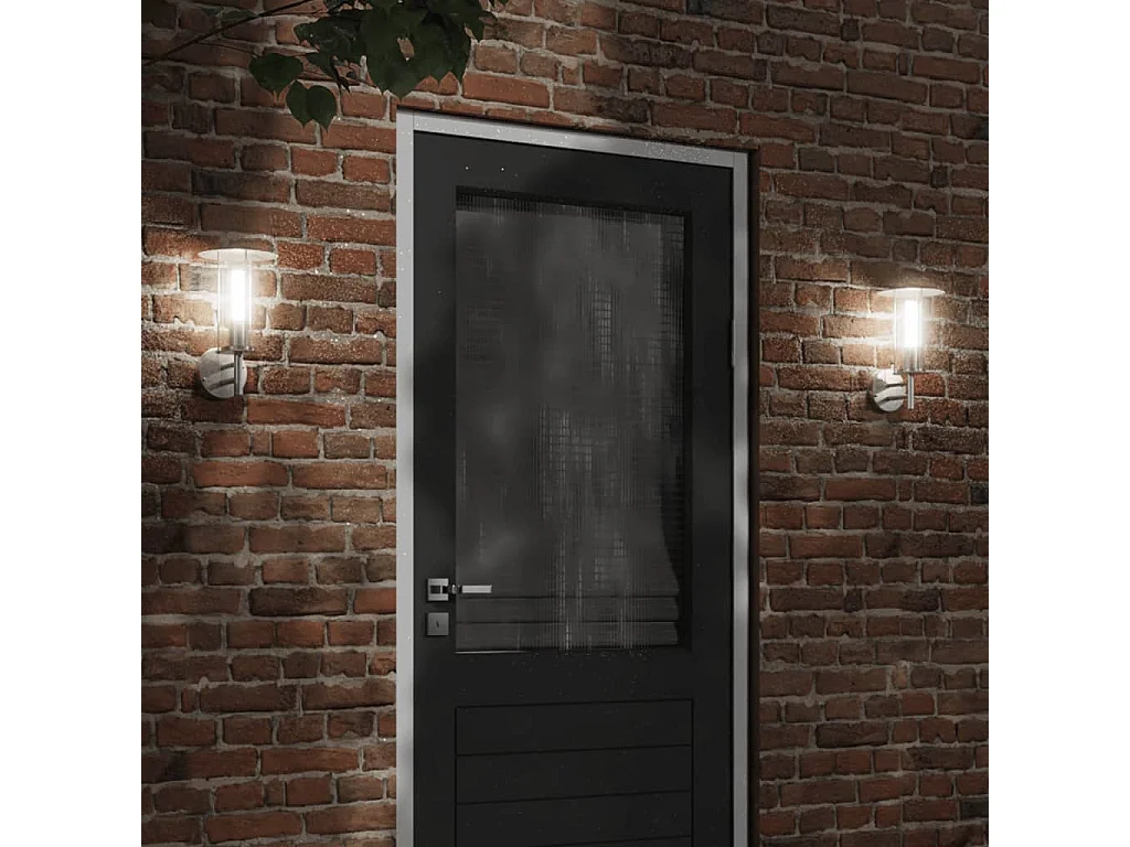 Appliques murales d'extérieur 2pcs argenté acier inoxydable FR667950