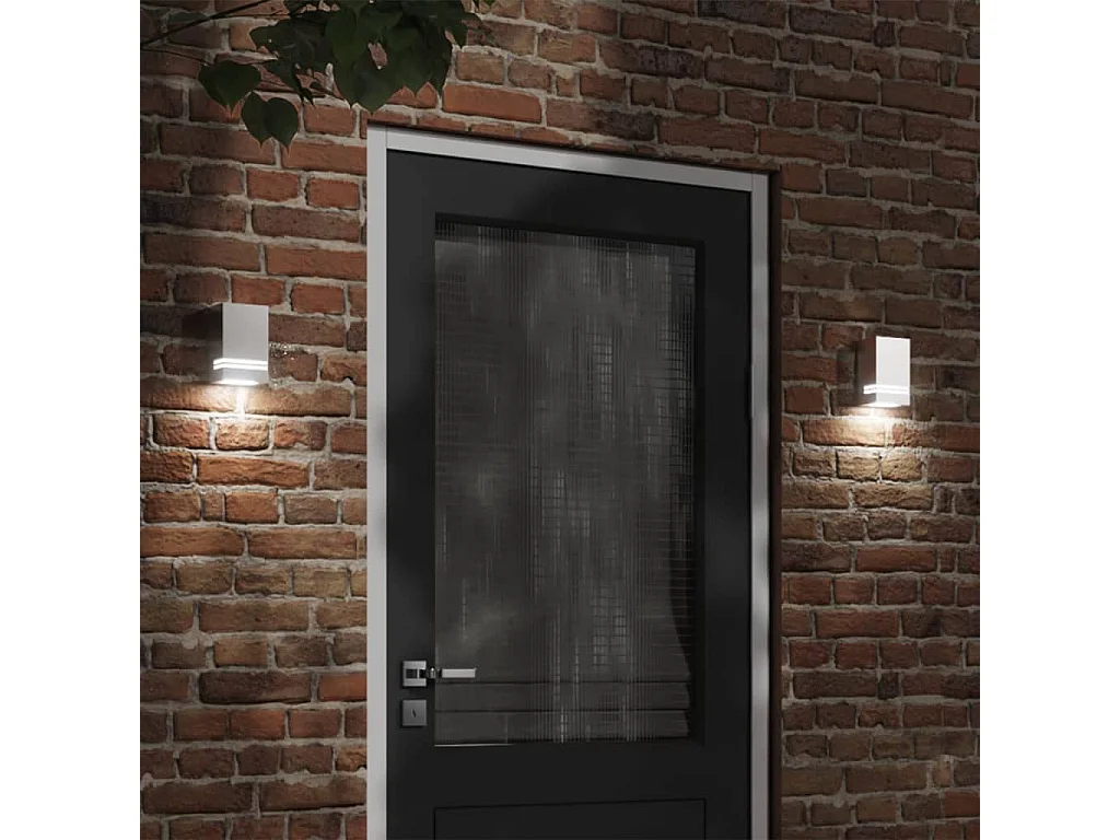 Applique murale d'extérieur argenté acier inoxydable FR116770