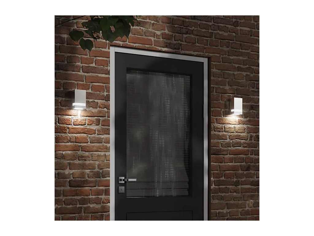 Applique murale d'extérieur argenté acier inoxydable FR116770