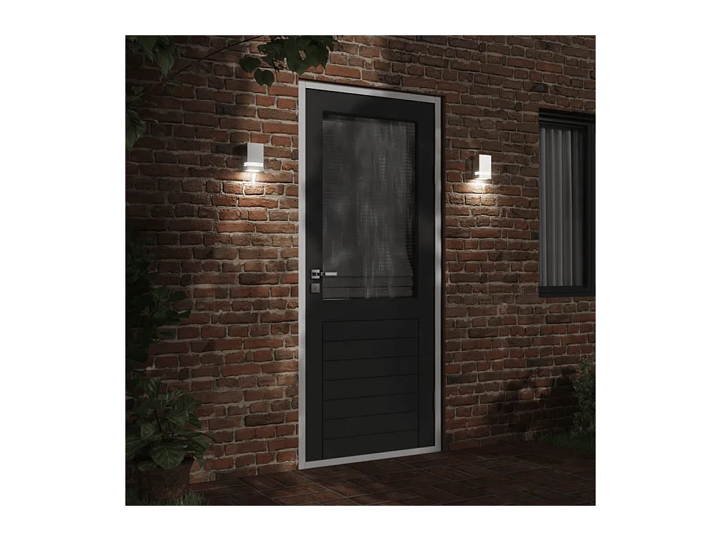 Applique murale d'extérieur argenté acier inoxydable FR116770