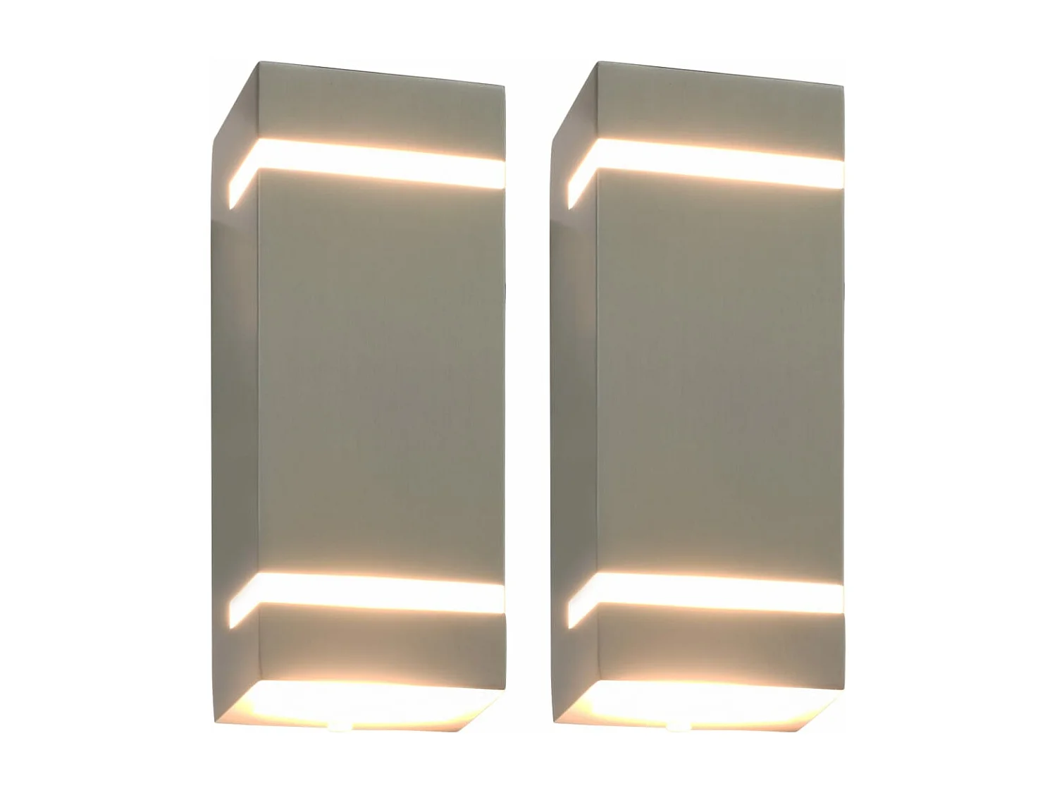 Appliques murales d'extérieur 2 pcs 35 W Argenté Rectangulaire FR610328