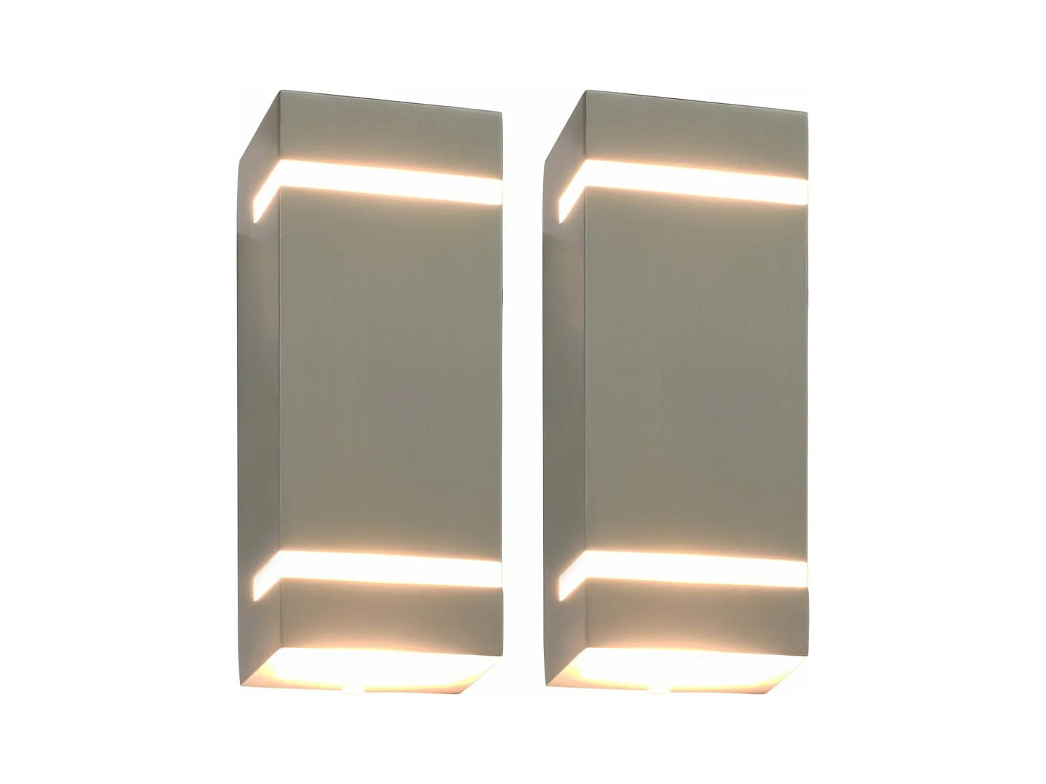 Candeeiros de parede exterior 2 pcs 35 W retangular prateado PT558210