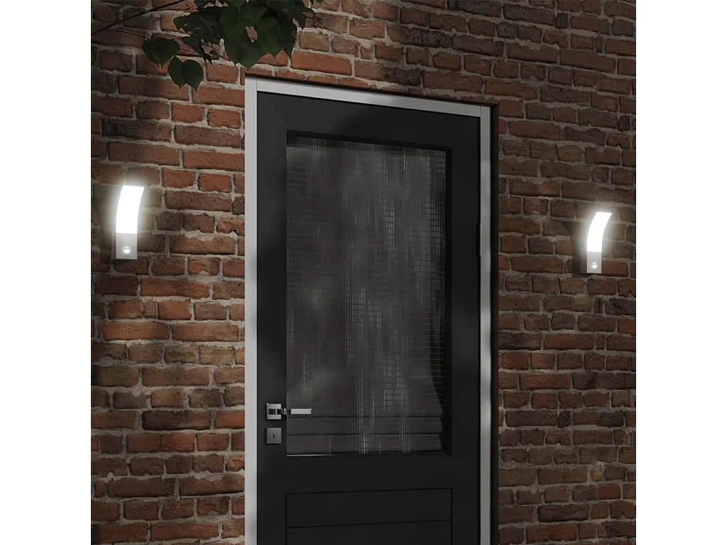 Buitenwandlampen 2 st LED met sensors gegoten aluminium wit BE517047