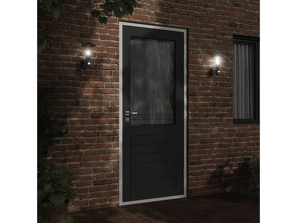 Applique murale d'extérieur avec capteur noir acier inoxydable FR916654