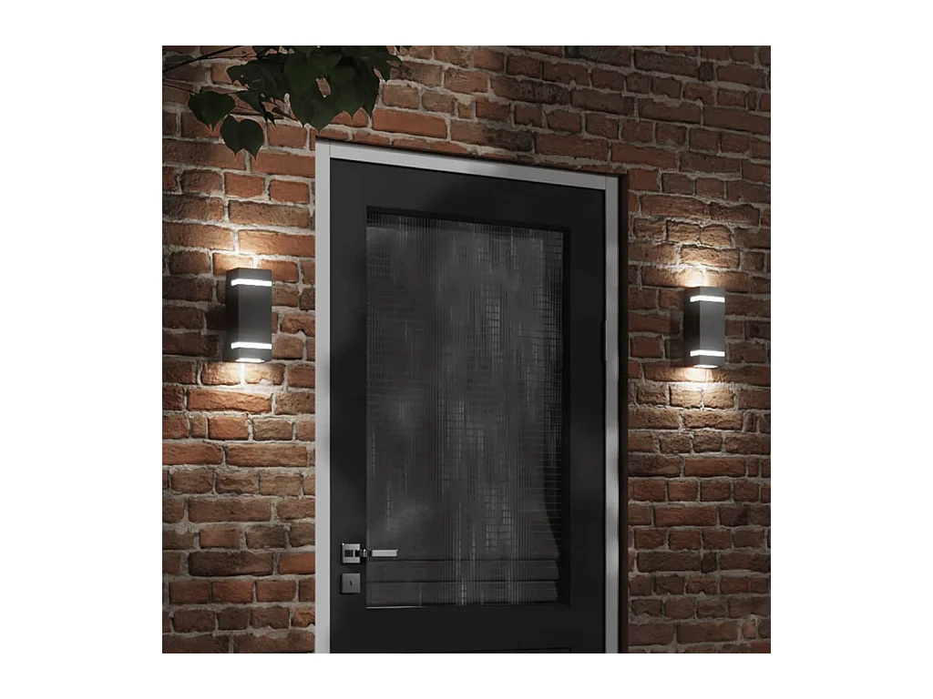 Applique murale d'extérieur noir acier inoxydable FR595063