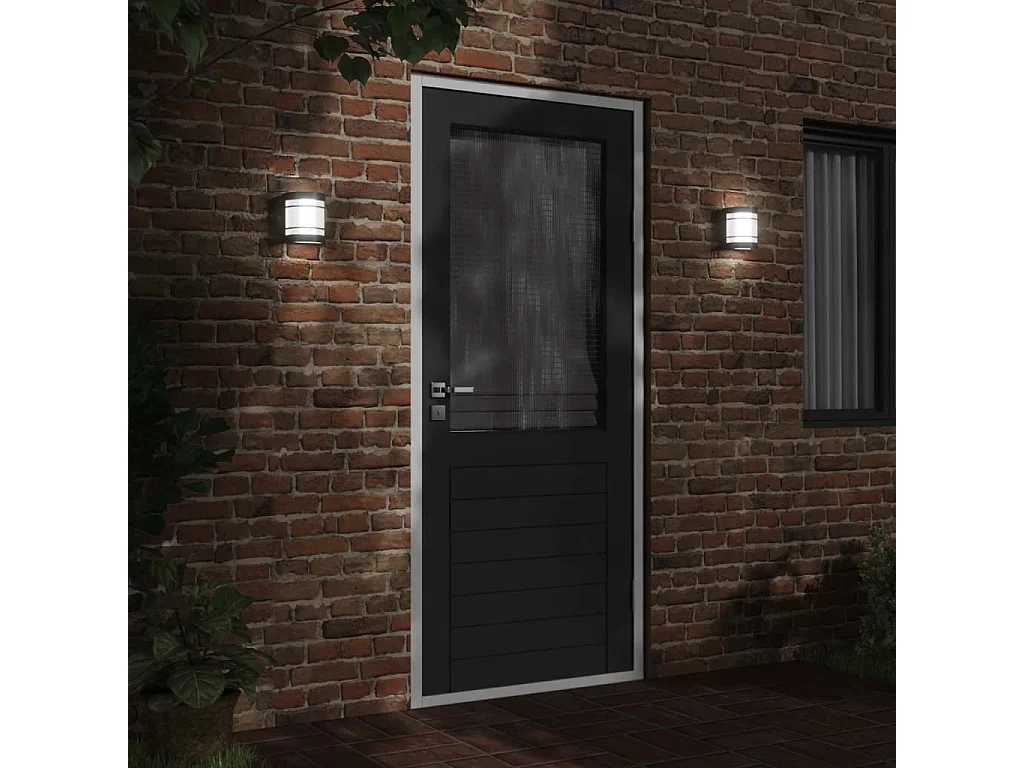 Appliques murales d'extérieur 2 pcs noir acier inoxydable FR963039