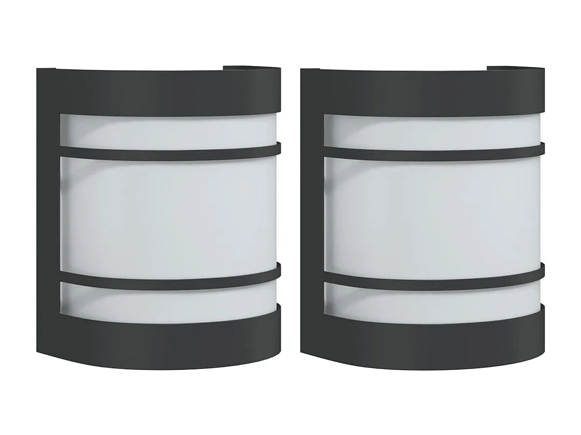 Appliques murales d'extérieur 2 pcs noir acier inoxydable FR963039