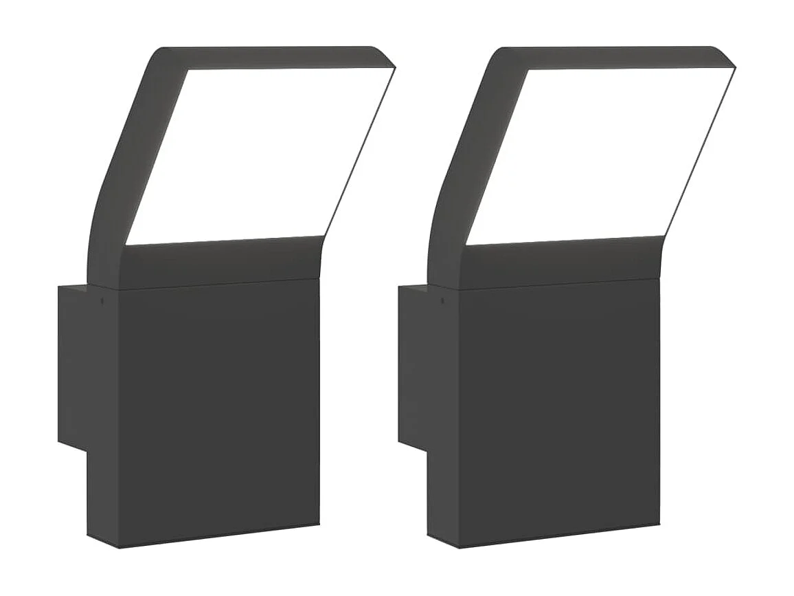 Appliques murales LED d'extérieur 2 pcs noir FR580082