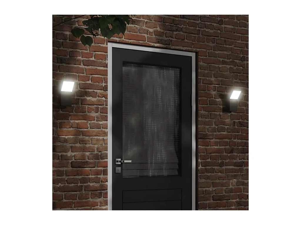 Appliques murales LED d'extérieur 2 pcs noir FR580082