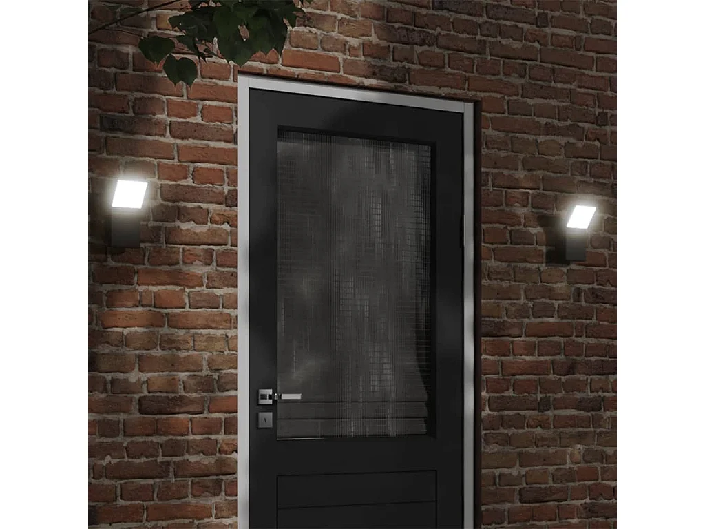 Appliques murales LED d'extérieur 2 pcs noir FR580082