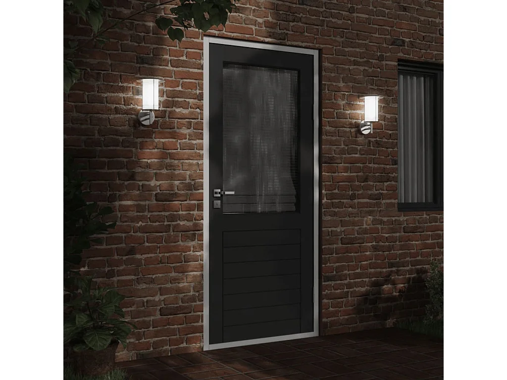 Applique murale d'extérieur argenté acier inoxydable FR320265