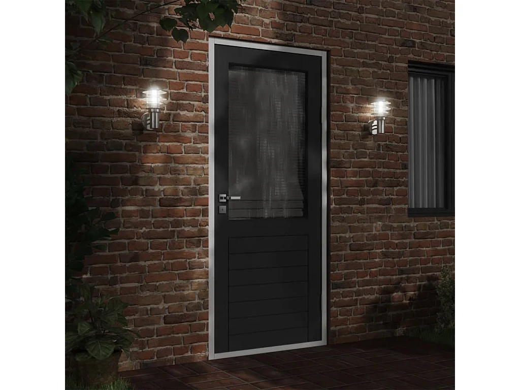 Appliques murales d'extérieur 2pcs argenté acier inoxydable FR131691