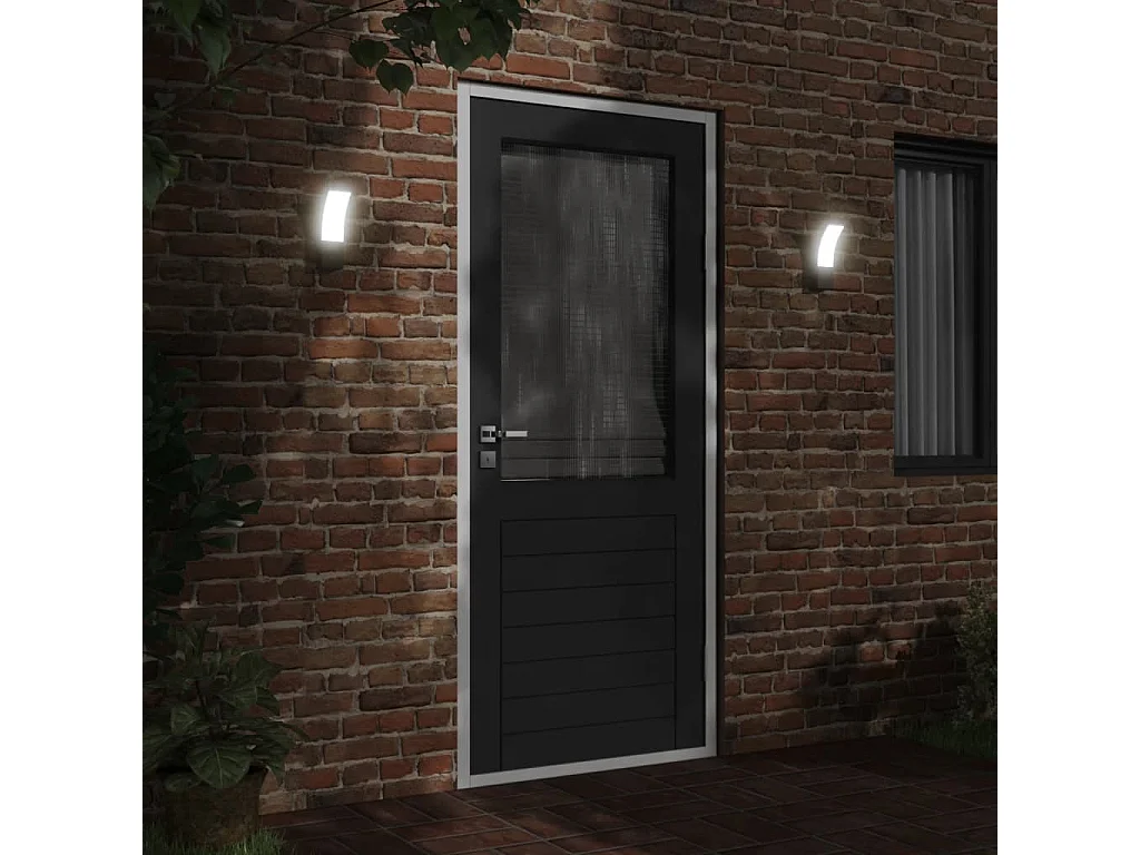Lámparas de pared LED de exterior 2 uds aluminio fundido negro ES334109