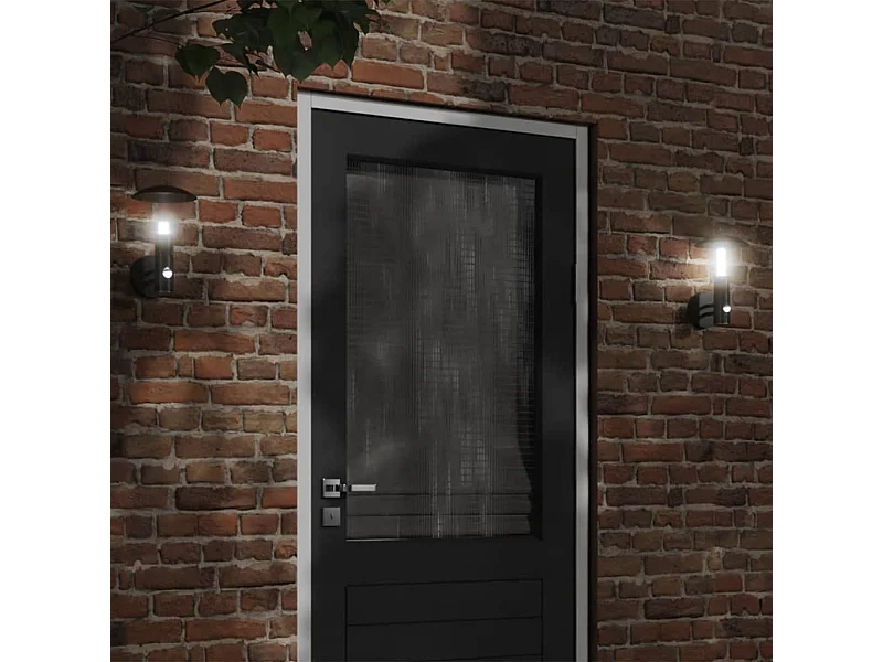 Apliques de exterior con sensor 2 uds acero inoxidable negro ES672376