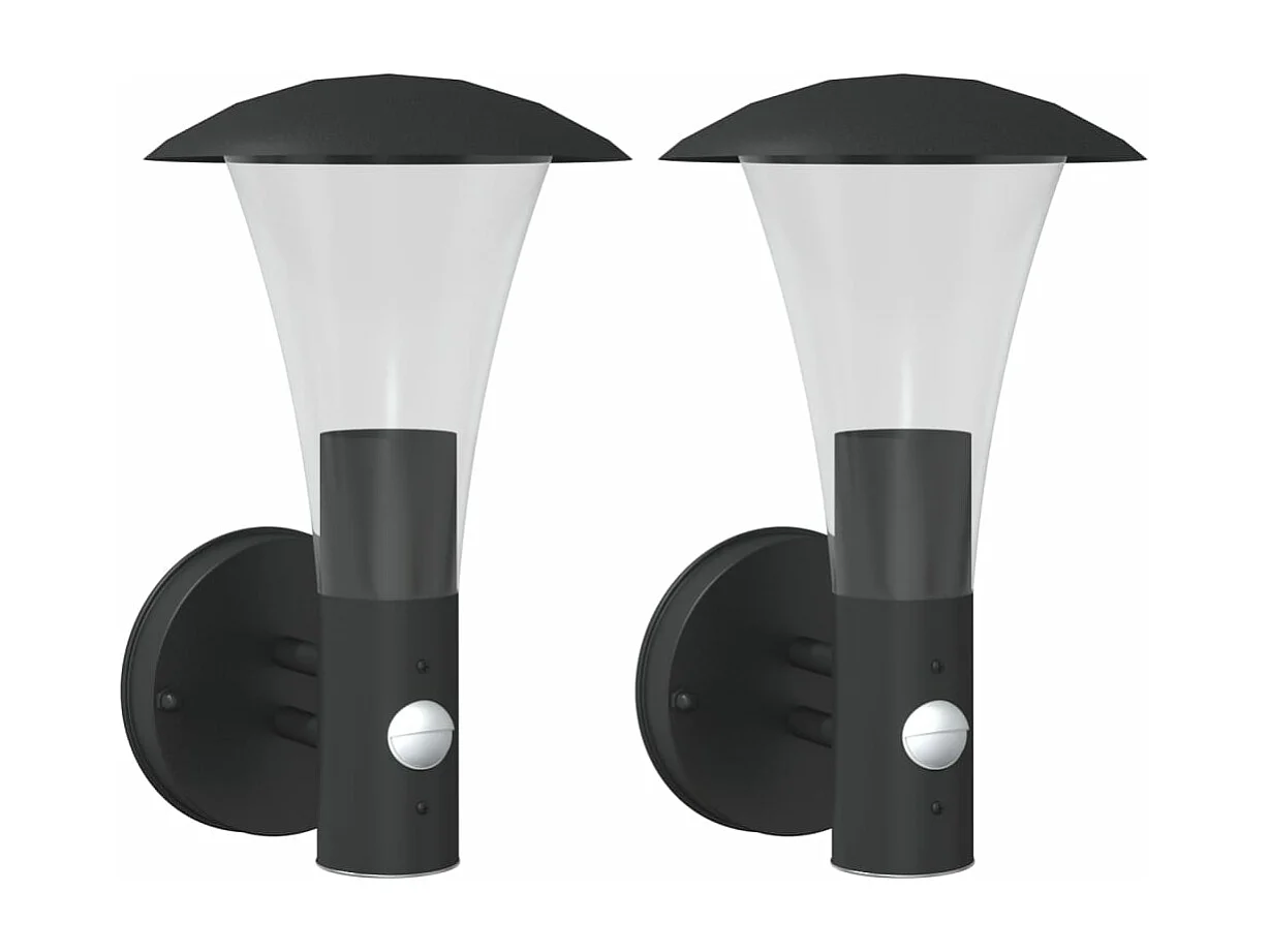 Appliques murales d'extérieur et capteurs 2pcs acier inoxydable FR478455