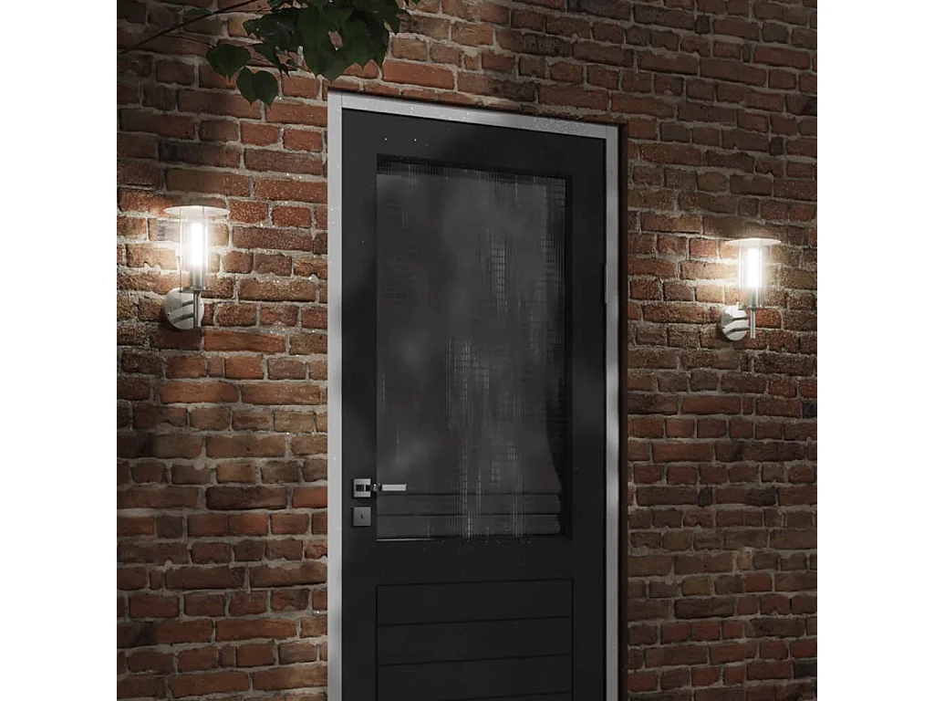 Applique murale d'extérieur argenté acier inoxydable FR498120