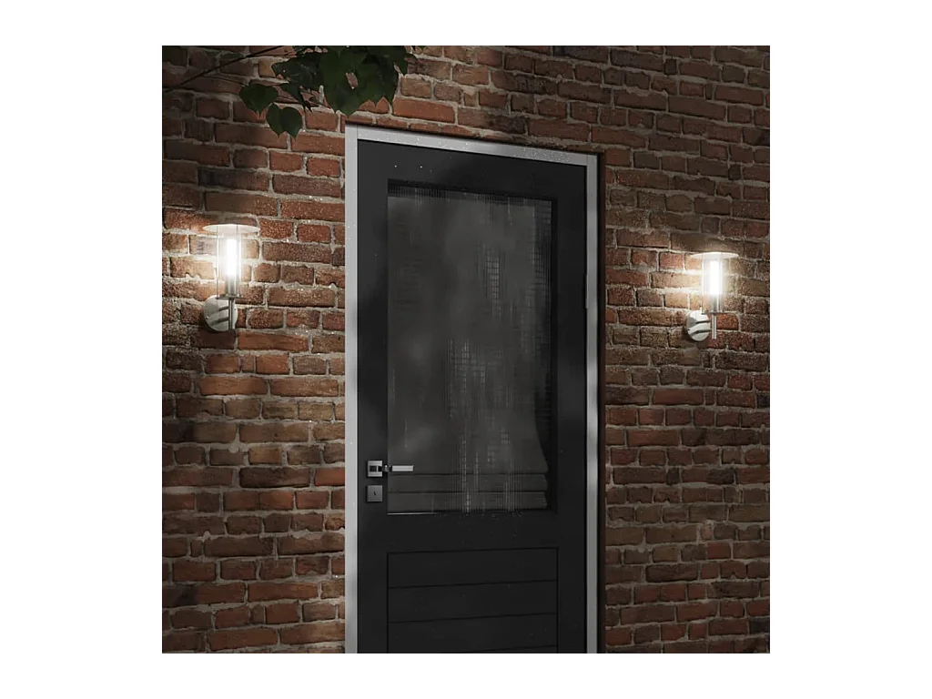 Applique murale d'extérieur argenté acier inoxydable FR498120