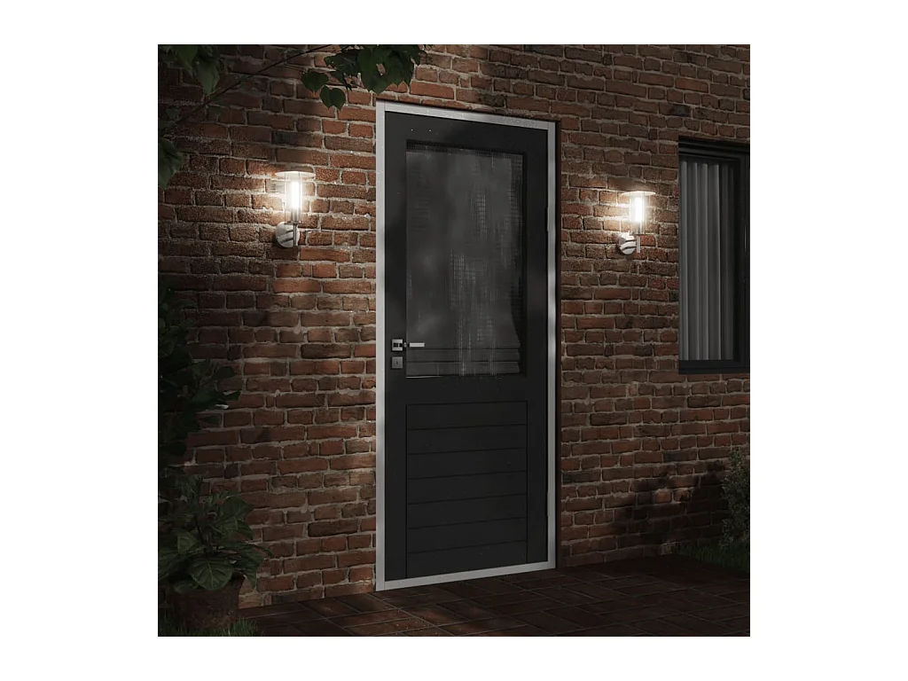 Applique murale d'extérieur argenté acier inoxydable FR498120