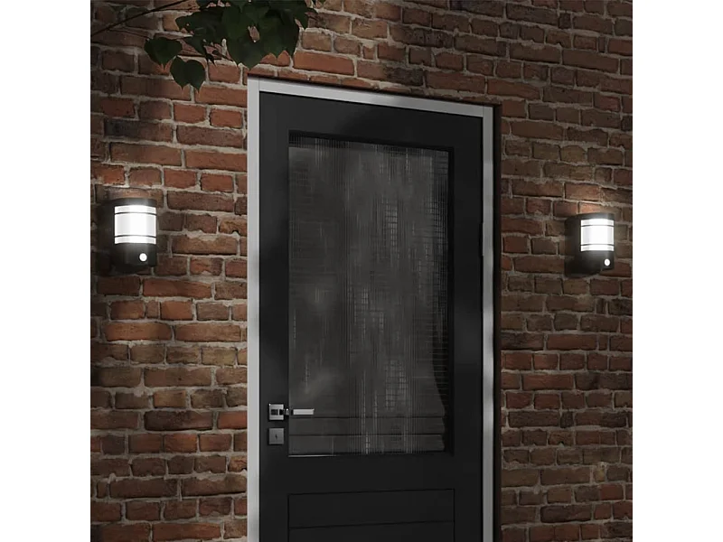 Aplique de exterior con sensor acero inoxidable negro ES984721