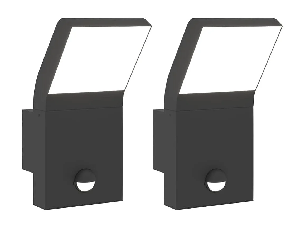 Appliques murales LED d'extérieur avec capteurs 2 pcs noir FR169008