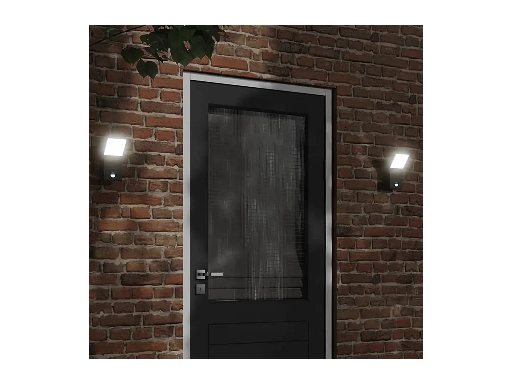 Appliques murales LED d'extérieur avec capteurs 2 pcs noir FR169008