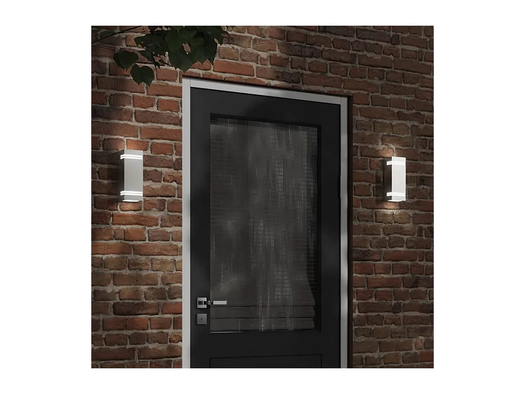 Applique murale d'extérieur argenté acier inoxydable FR391656