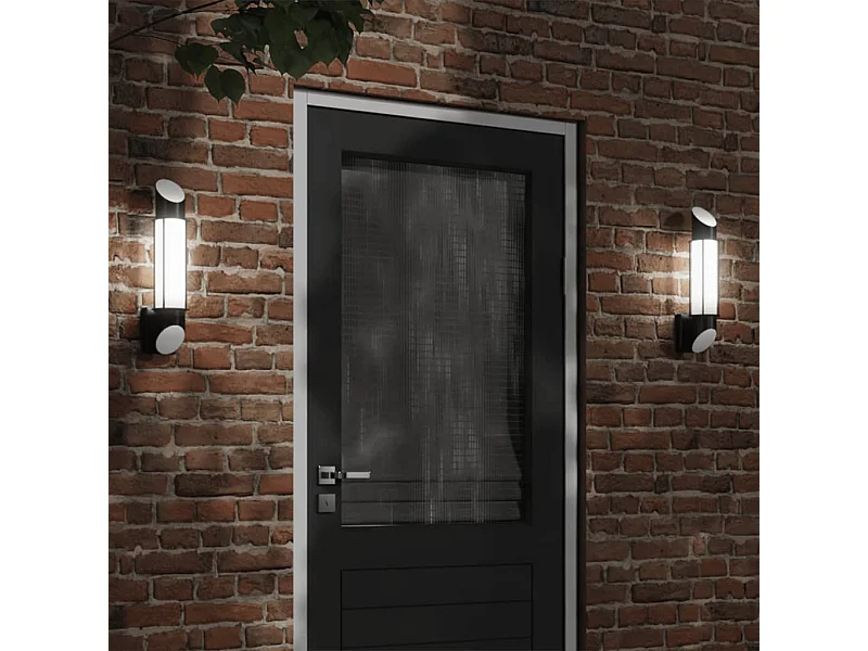 Apliques de exterior 2 unidades acero inoxidable negro ES957406