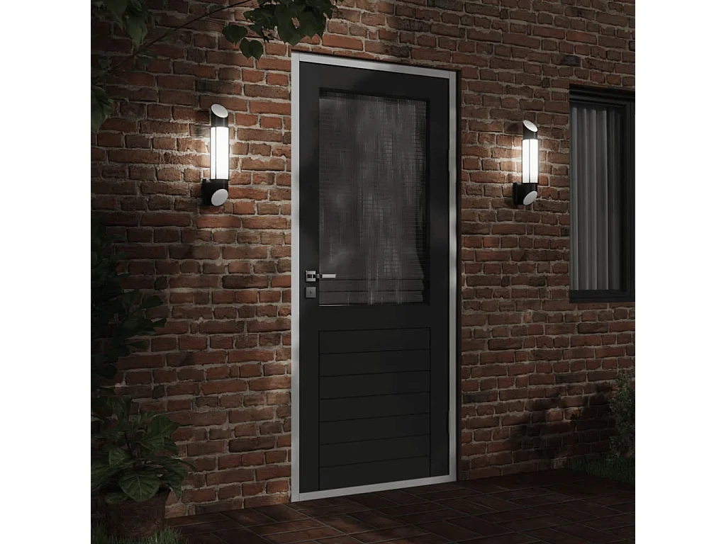 Apliques de exterior 2 unidades acero inoxidable negro ES957406