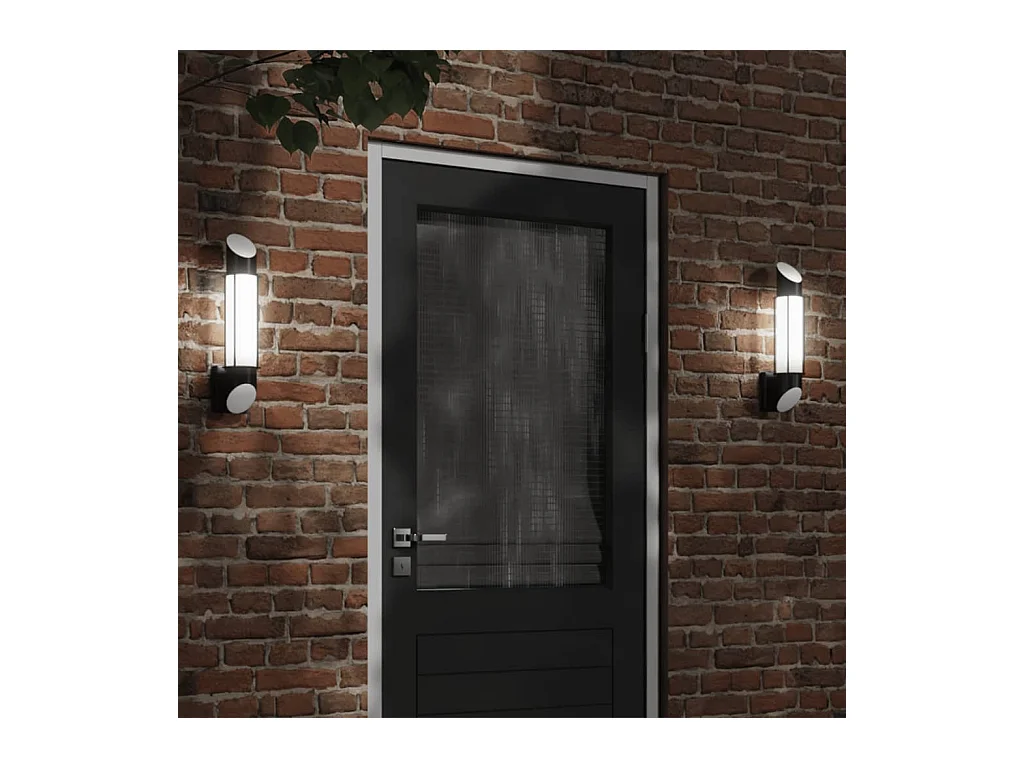 Appliques murales d'extérieur 2 pcs noir acier inoxydable FR677215