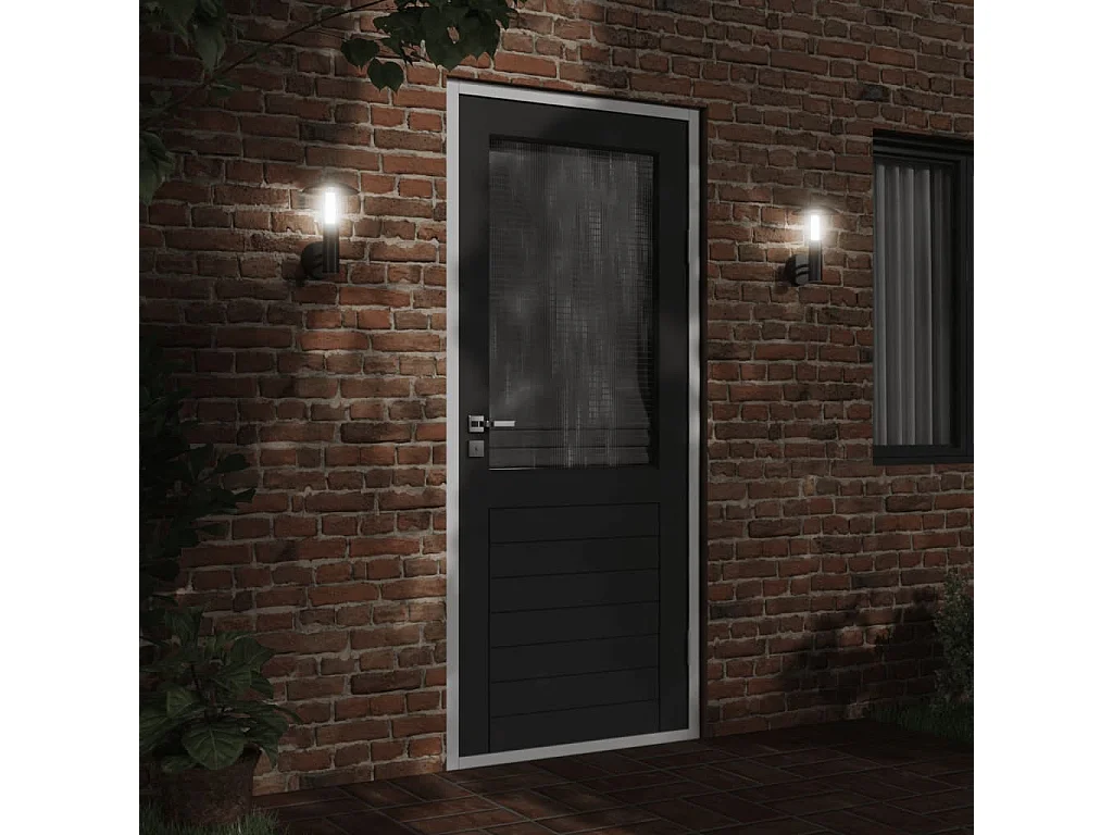 Candeeiro de parede para exterior aço inoxidável preto PT521880