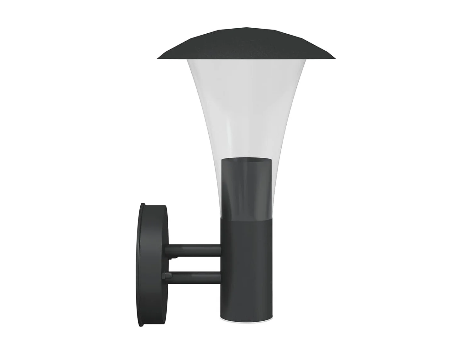 Candeeiro de parede para exterior aço inoxidável preto PT521880