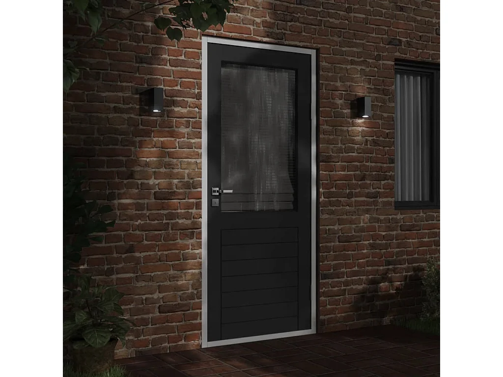 Lámparas de pared de exterior 2 uds aluminio fundido negro ES113790