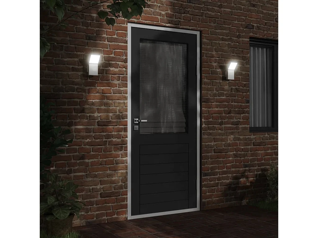 Candeeiros parede LED p/ exterior 2 pcs alumínio fundido branco PT160427