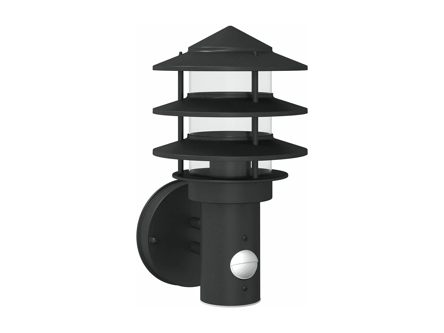 Applique murale d'extérieur avec capteur noir acier inoxydable FR520824