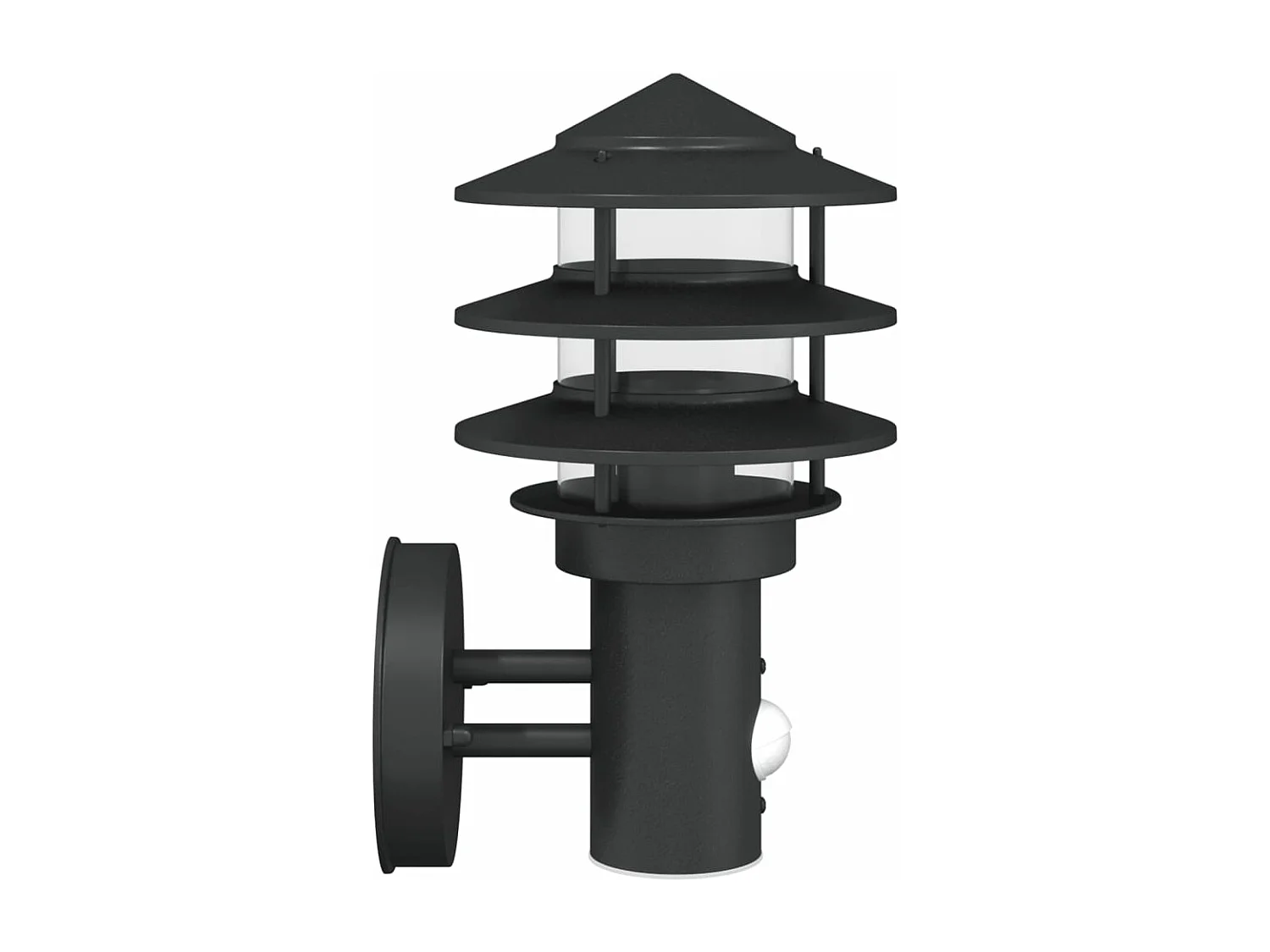 Applique murale d'extérieur avec capteur noir acier inoxydable FR520824