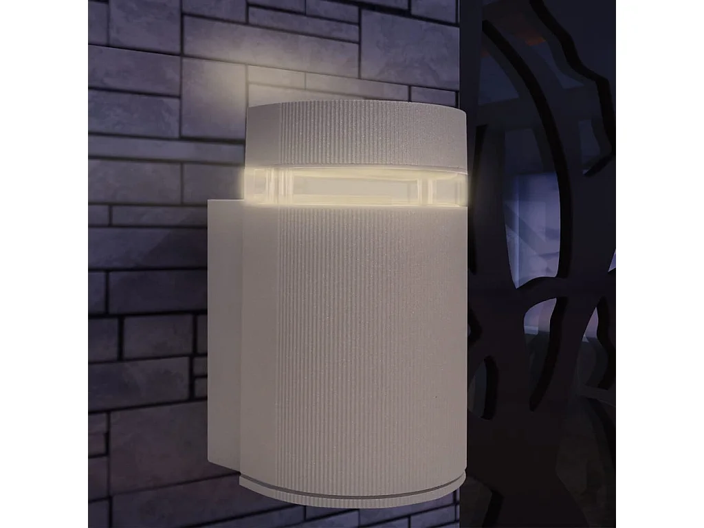 Applique murale extérieure demi-cylindrique Aluminium Gris FR716435