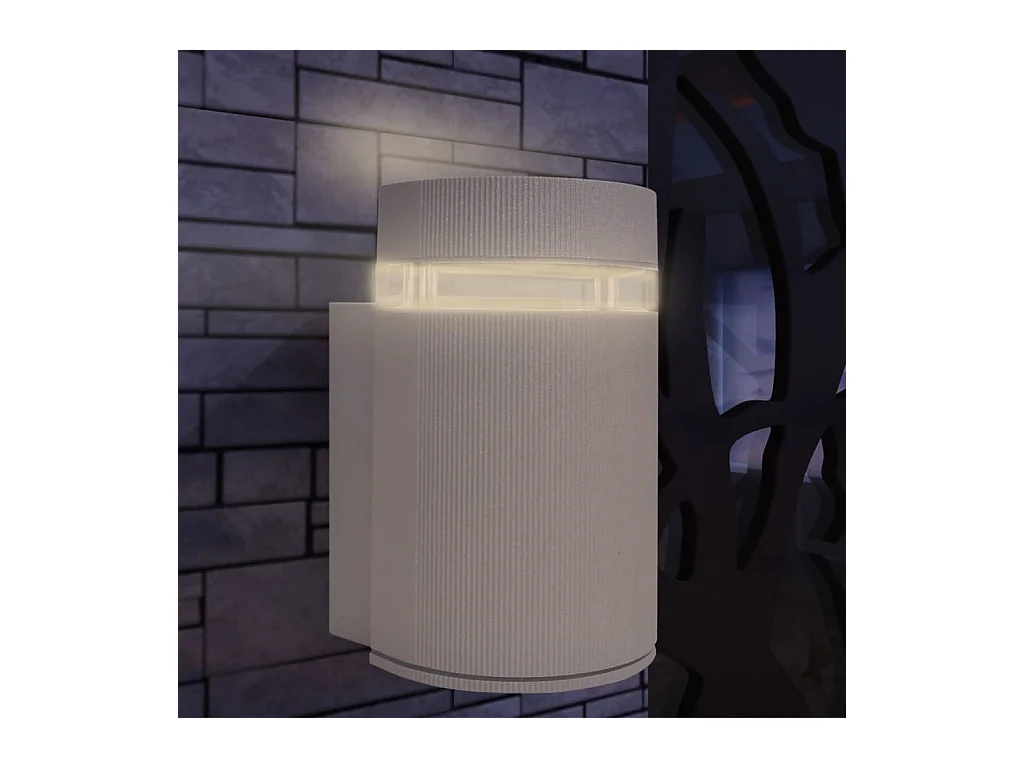 Applique murale extérieure demi-cylindrique Aluminium Gris FR716435